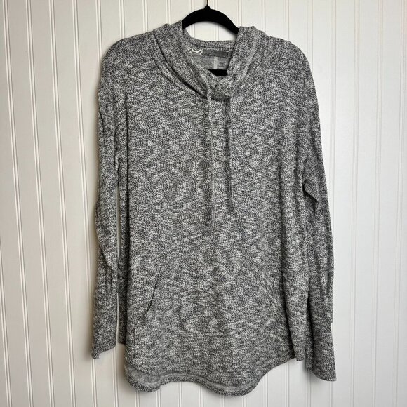 Prana heather gray Frieda pullover kangaroo pocket long sleeve size Large I7 - Picture 4 of 8